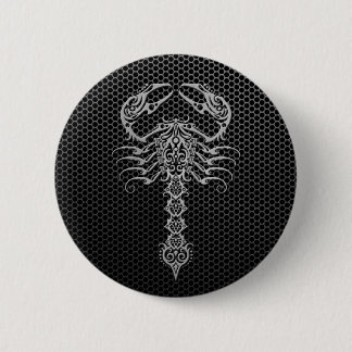 Steel Mesh Scorpion Pinback Button