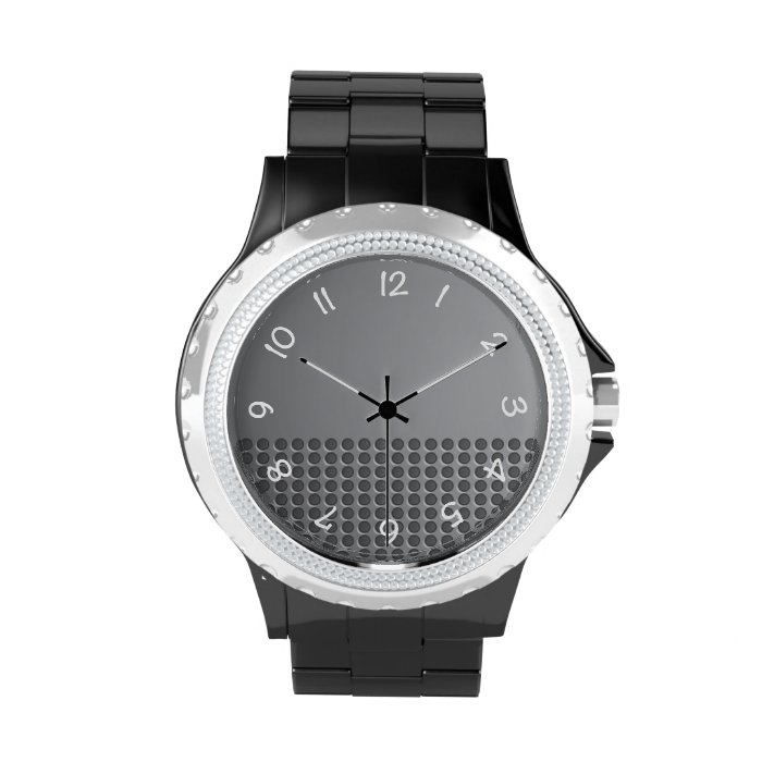 Steel Metal Effect Clock Face Watch