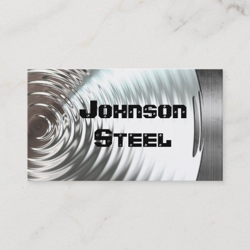 Customizable Steel Metal Look Business Cards