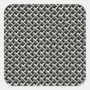Steel Metal Mesh Pattern (faux) Square Sticker