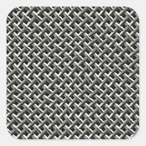 Steel Metal Mesh Pattern faux Square Sticker