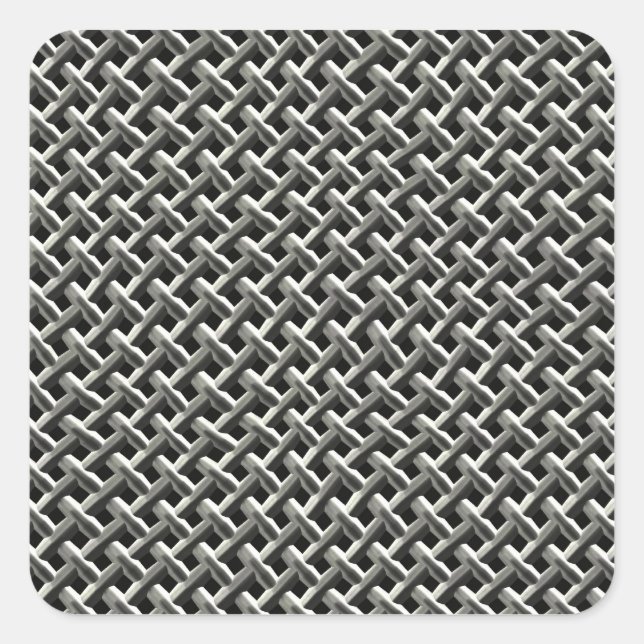 Steel Metal Mesh Pattern (faux) Square Sticker (Front)