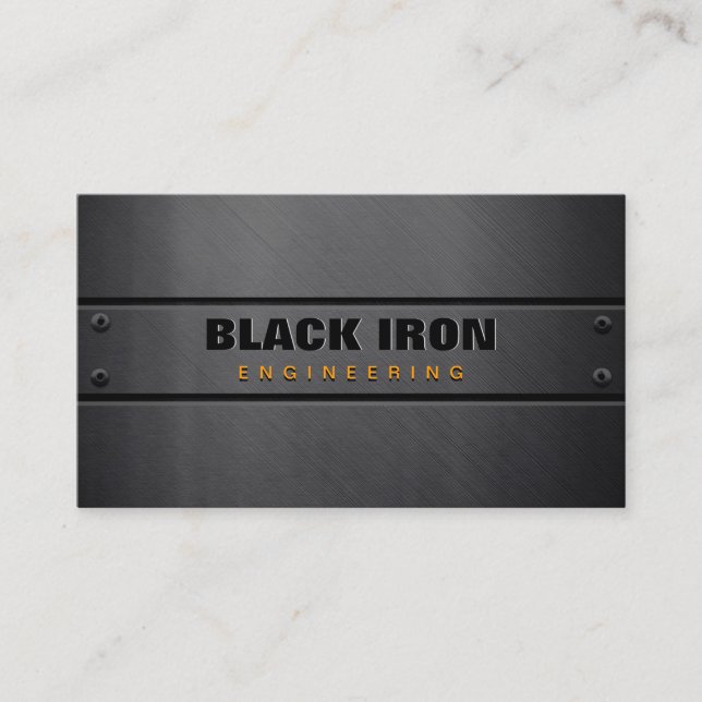 Steel Metal Plate TextureEngineering Business Card (Front)