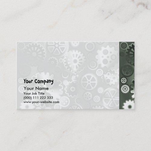 Steel metallic gears business card