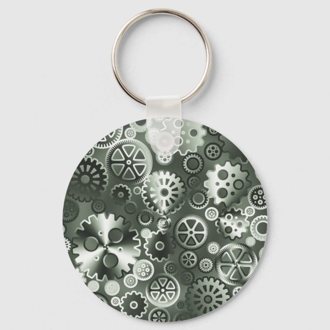 Steel metallic gears keychain (Front)
