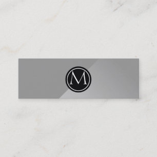 Steel Monogram Mini Business Card