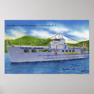 Steel Motor Vessel Ticonderoga on Lake Poster