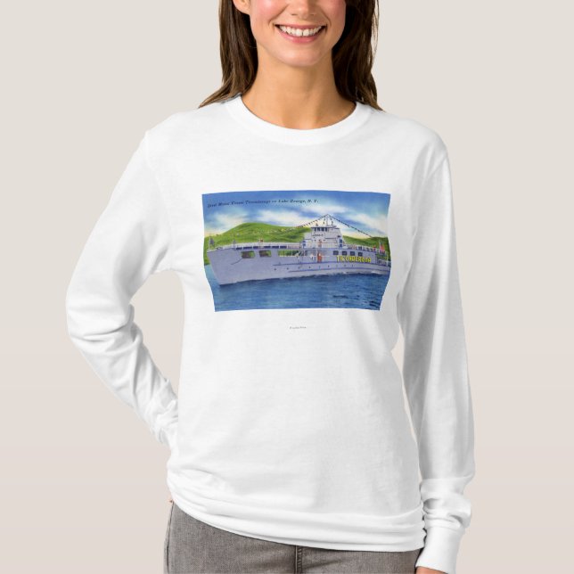 Steel Motor Vessel Ticonderoga on Lake T-Shirt (Front)