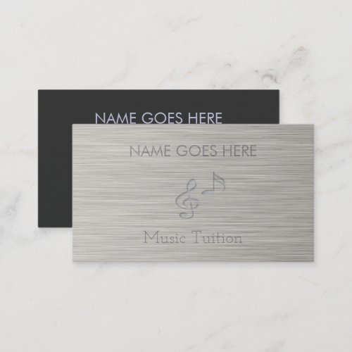 Steel Music Tutor Business Cards