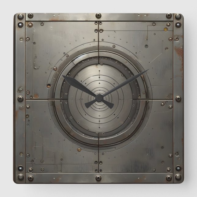 steel object square wall clock (Front)
