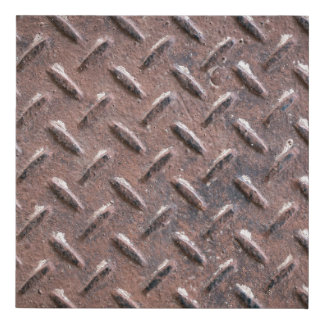 Steel old surface plates non slip patter. abstract faux canvas print