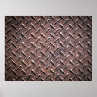 Steel old surface plates non slip patter. abstract poster