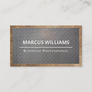 Steel Pattern   Leather Business Card
