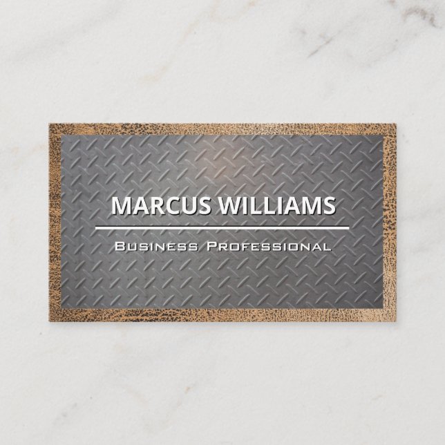 Steel Pattern | Leather Business Card (Front)