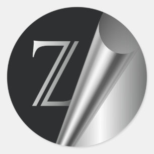 Steel Peel Monogram "Z" Classic Round Sticker
