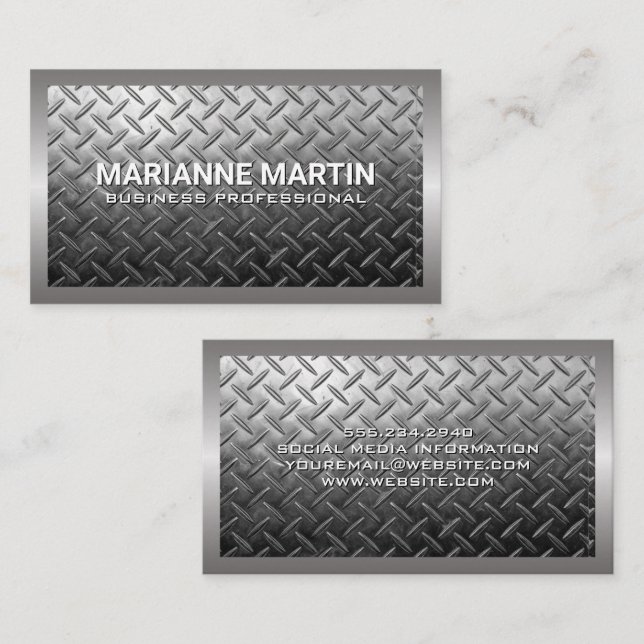 Steel Plated Background | Industrial  Business Card (Front/Back)
