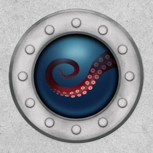 Steel Porthole Octopus Tentacle Steampunk Cosplay Patch