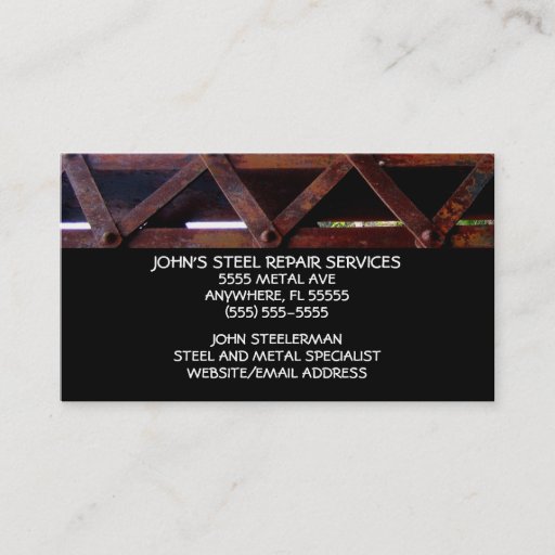 Customizable Steel Repair Services Business Card