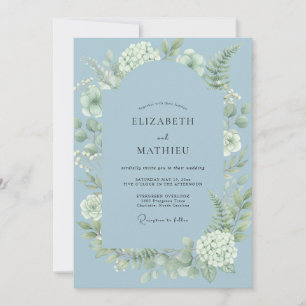 Steel Sage Foliage Eucalyptus Wedding Invitation