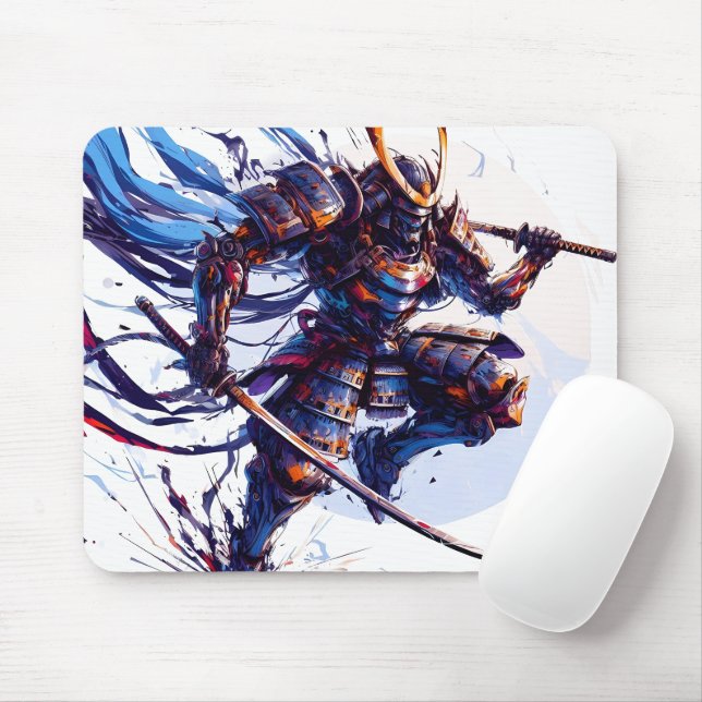 Steel Serenity: The Samurai Sentinel Mousepad (With Mouse)