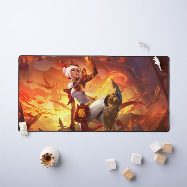 Steel Shadow Gaming Desk Mat | Assassin Aesthetics (Kids Table)