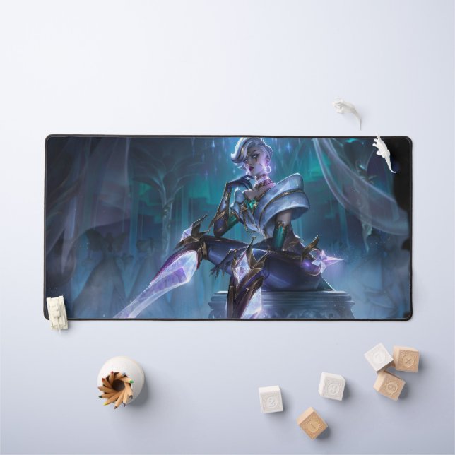 Steel Shadow Gaming Desk Mat | Assassin Aesthetics (Kids Table)