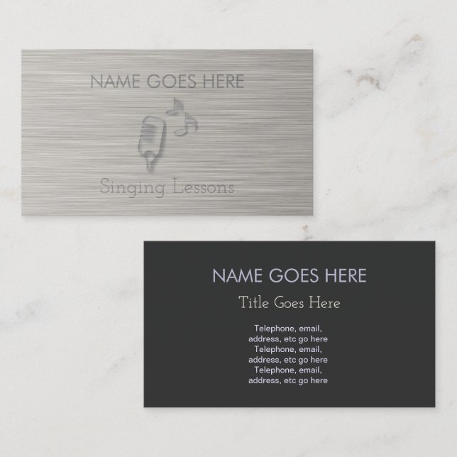 "Steel" Singer Business Cards (Front/Back)