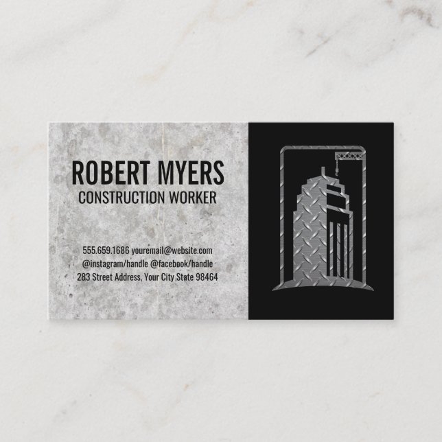 Steel Sky Scraper Building | Construction  Appointment Card (Front)