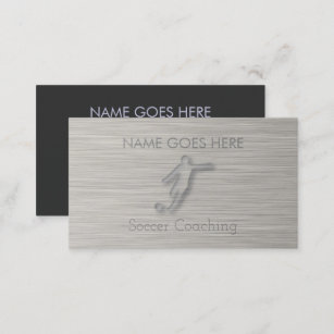 "Steel" Soccer Coaching Business Cards