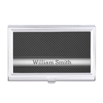 Steel Striped Carbon Fiber Case For Business Cards by jahwil at Zazzle