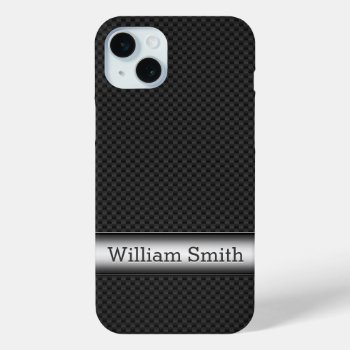 Steel Striped Carbon Fiber Iphone 15 Plus Case by jahwil at Zazzle