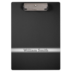 Steel striped carbon fiber clipboard