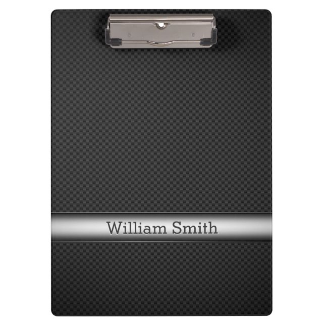 Steel striped carbon fiber clipboard (Front)