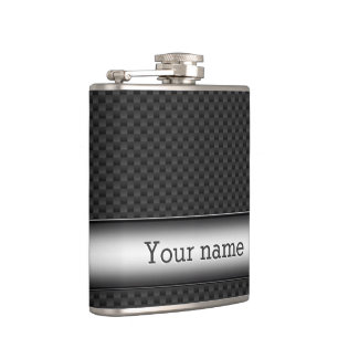 Steel striped carbon fiber flask