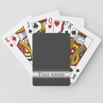 Steel Striped Carbon Fiber Playing Cards by jahwil at Zazzle