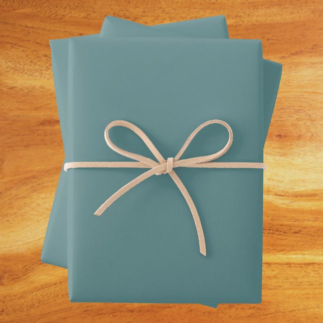 Steel Teal Solid Color  Wrapping Paper Sheets (Creator Uploaded)