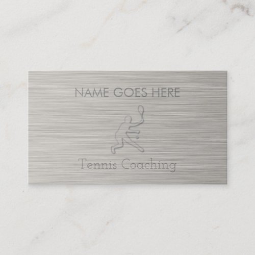 Steel Tennis Coaching Business Cards