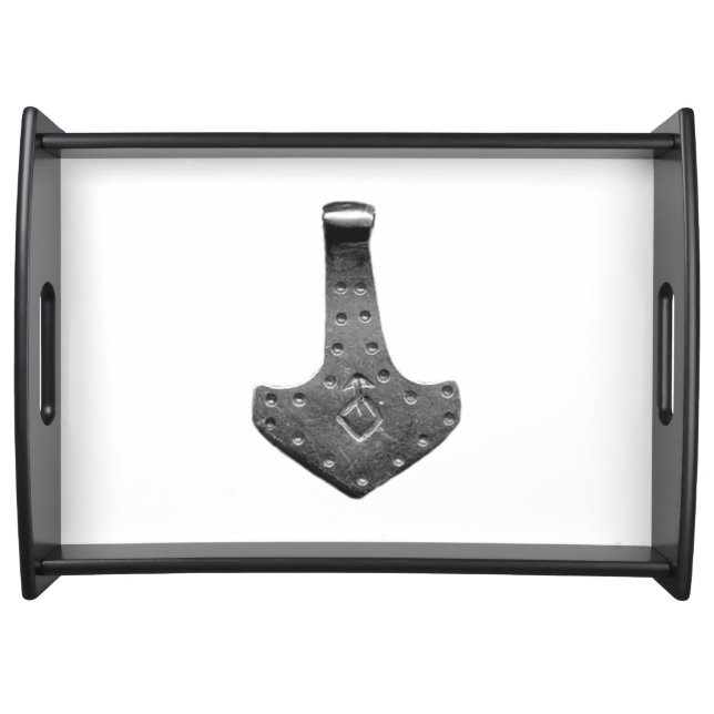 Steel Thor Hammer white black serving tray large (Front)