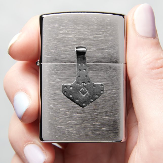 Steel Thor Hammer Zippo Lighter (In Hand)