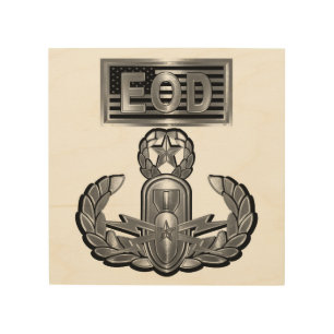 Steel Type Design Master EOD Wood Wall Art