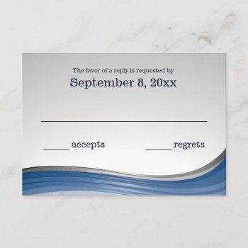 Steel Wave Blue And Silver Rsvp by InBeTeen at Zazzle