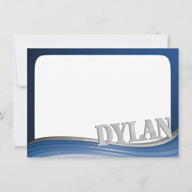 Steel Wave with Name Dylan Flat Note (Front)