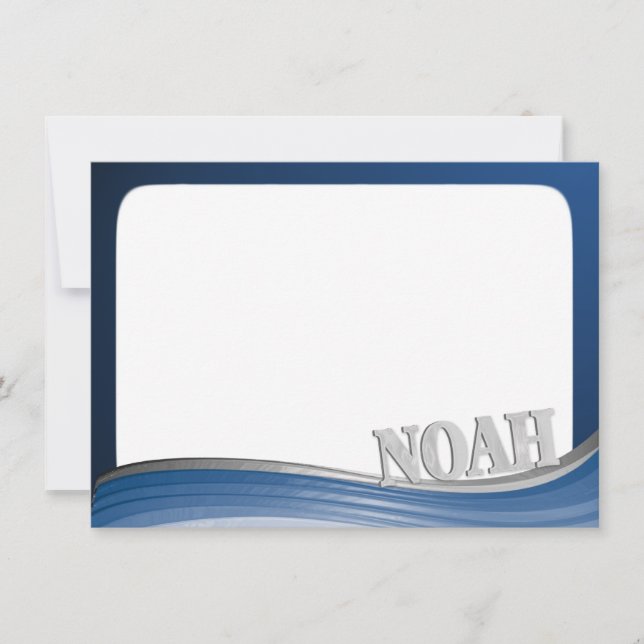 Steel Wave with Name Noah Flat Note (Front)