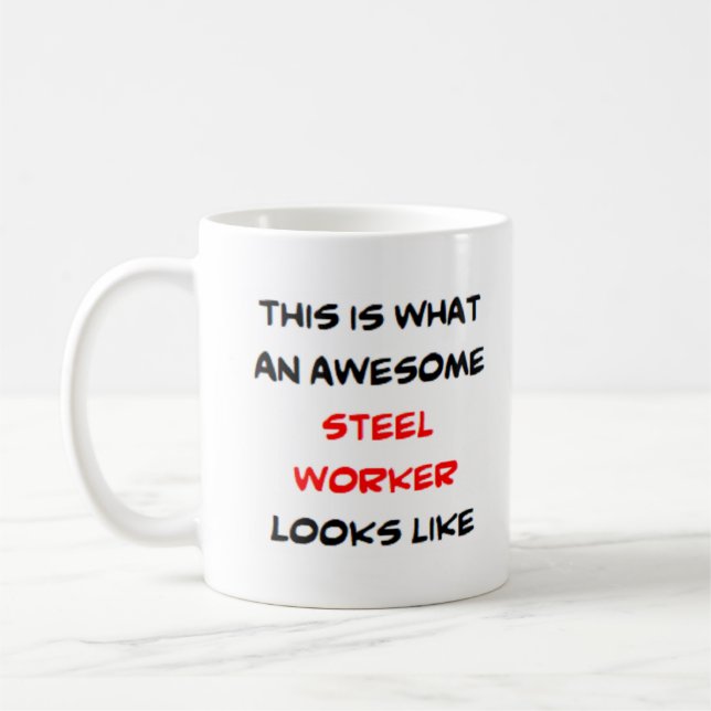 steel worker, awesome coffee mug (Left)