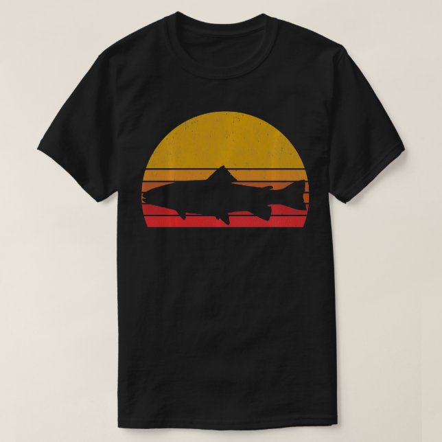 Steelhead Fishing Retro Trout River Fisherman Gift T-Shirt (Design Front)