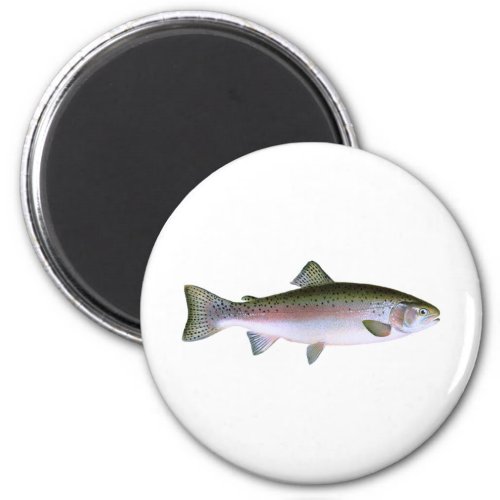 Steelhead Rainbow Trout Fishing  Logo Magnet