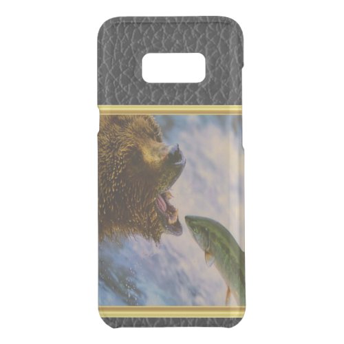 Steelhead salmon jumping into grizzly bears mouth uncommon samsung galaxy s8 case