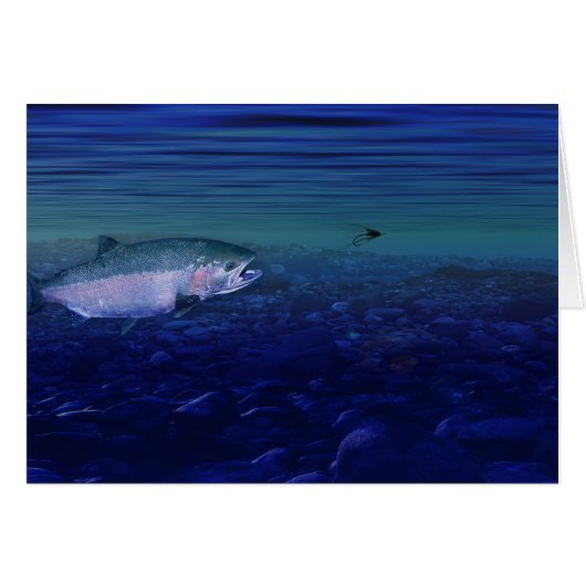Steelhead taking a fly cards (Front Horizontal)