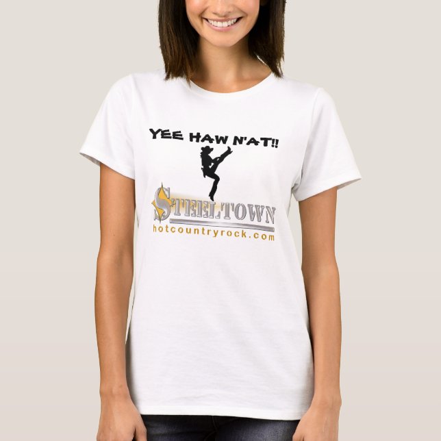 Steeltown YEE HAW N'AT! Ladies Baby Doll T-Shirt (Front)