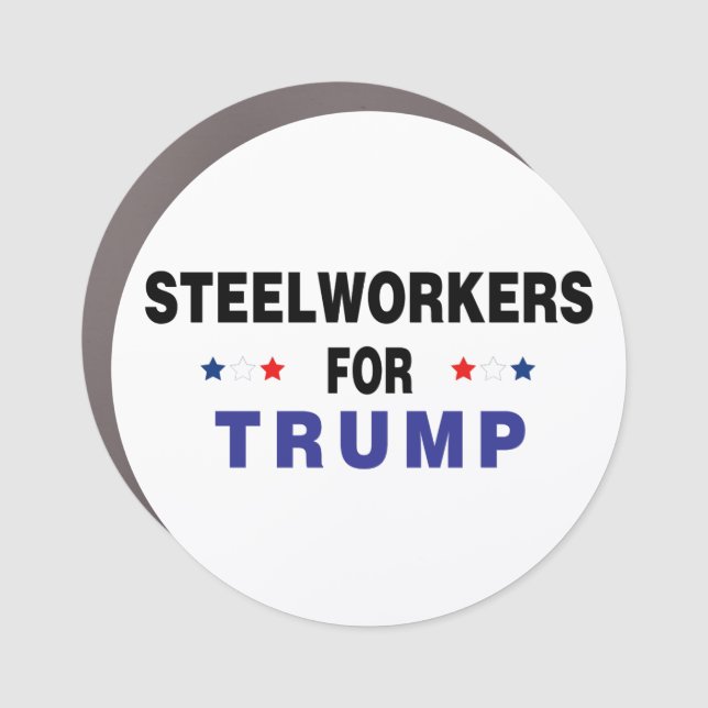 Steelworkers For Trump Car Magnet (Front)